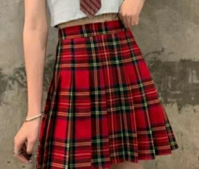 VIVIAN Tartan Pleated Skirt