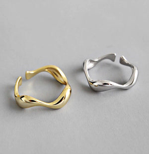 Gold Watery Rings (925 Silver)