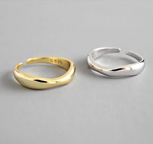 Gold Wavy Rings (925 Silver)