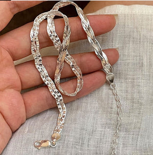 Braid Chain Necklace (925 Silver)