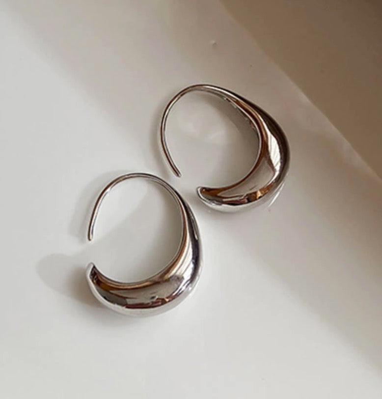C Hoop Earrings (925 Silver)