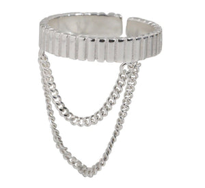Chain Drop Ring (925 Silver)