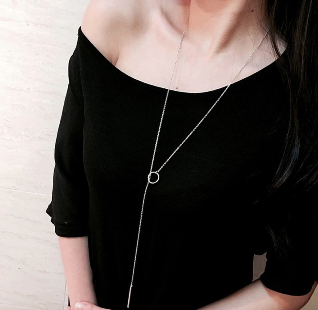 Geo Derop Necklace (925 Silver)