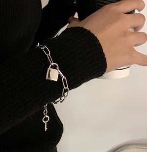 Lock Chain Bracelet (925 Silver)
