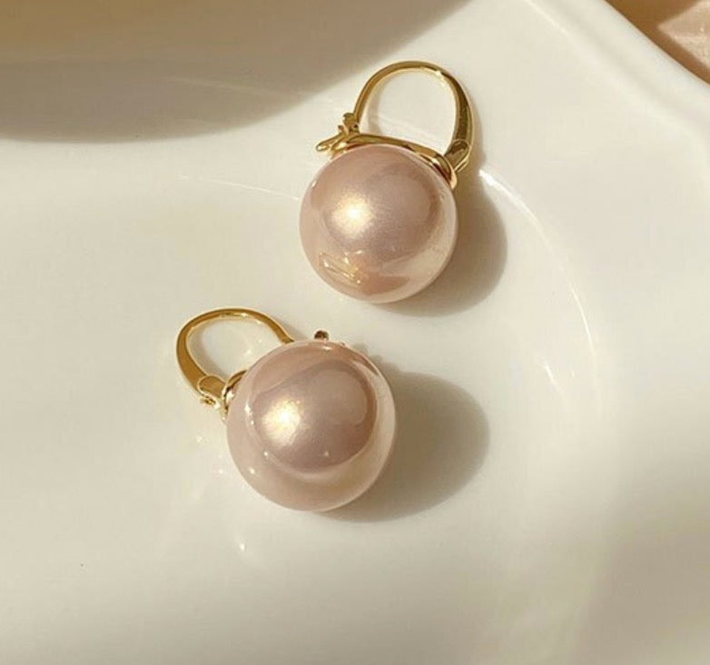 Bold Pink Pearl Earrings