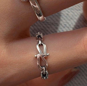 Baroque Chain Ring (925 Silver)