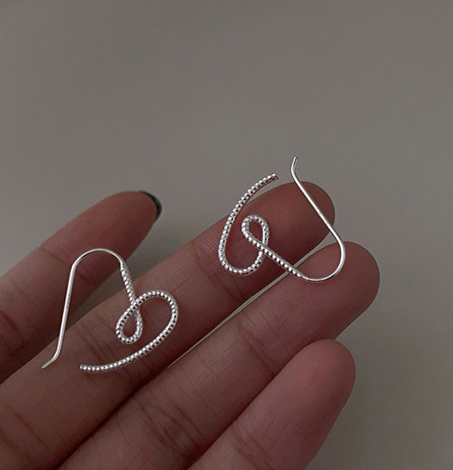 Tangle Heart Earrings (925 Silver)