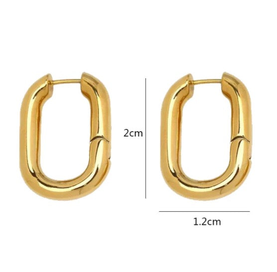 Squared Hoop Earrings (925 Silver)
