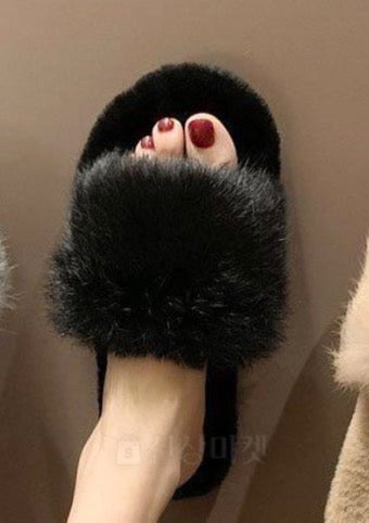 Rabbit Fur Slides