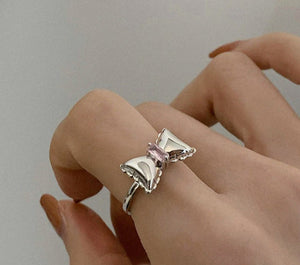 Pink Ribbon Ring (925 Silver)