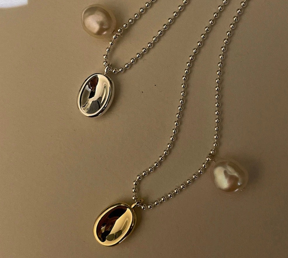 Pearl Cup Necklace (925 Silver)