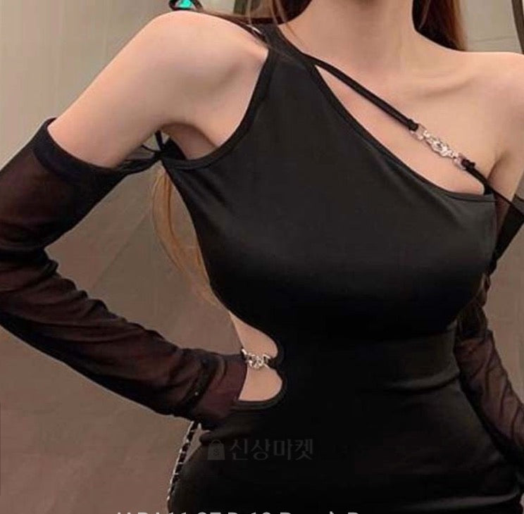 Peach Mash Strap Dress
