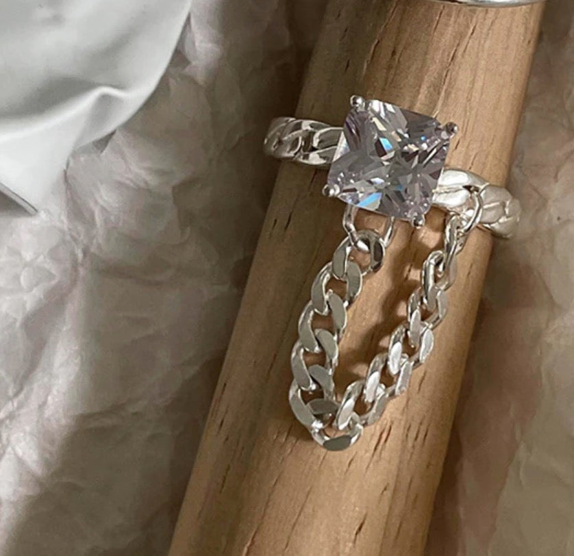 Princess Chain Ring (925 Silver)