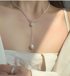 Heart Drop Necklace (925 Silver)