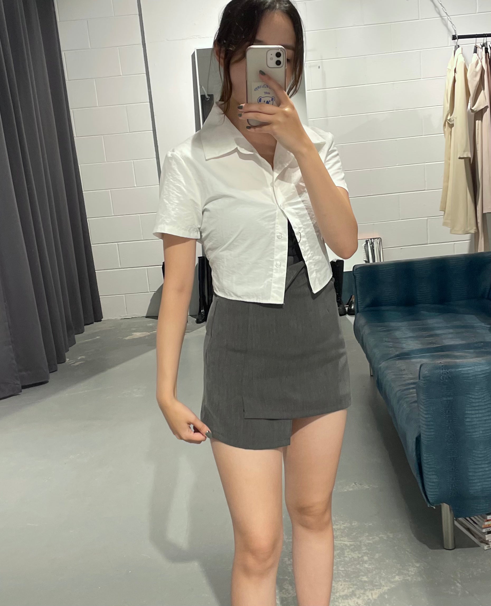 Nylon Shirt with Banding Waist