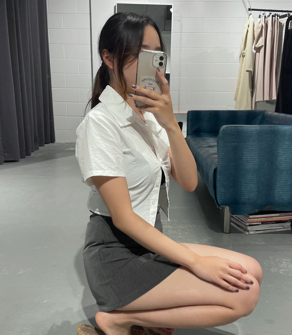 Nylon Shirt with Banding Waist