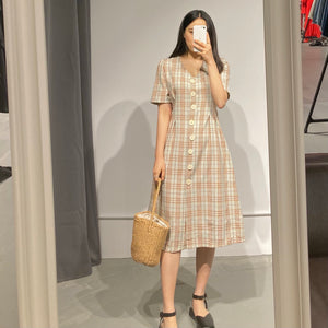 YUJIN Pastel Check Dress