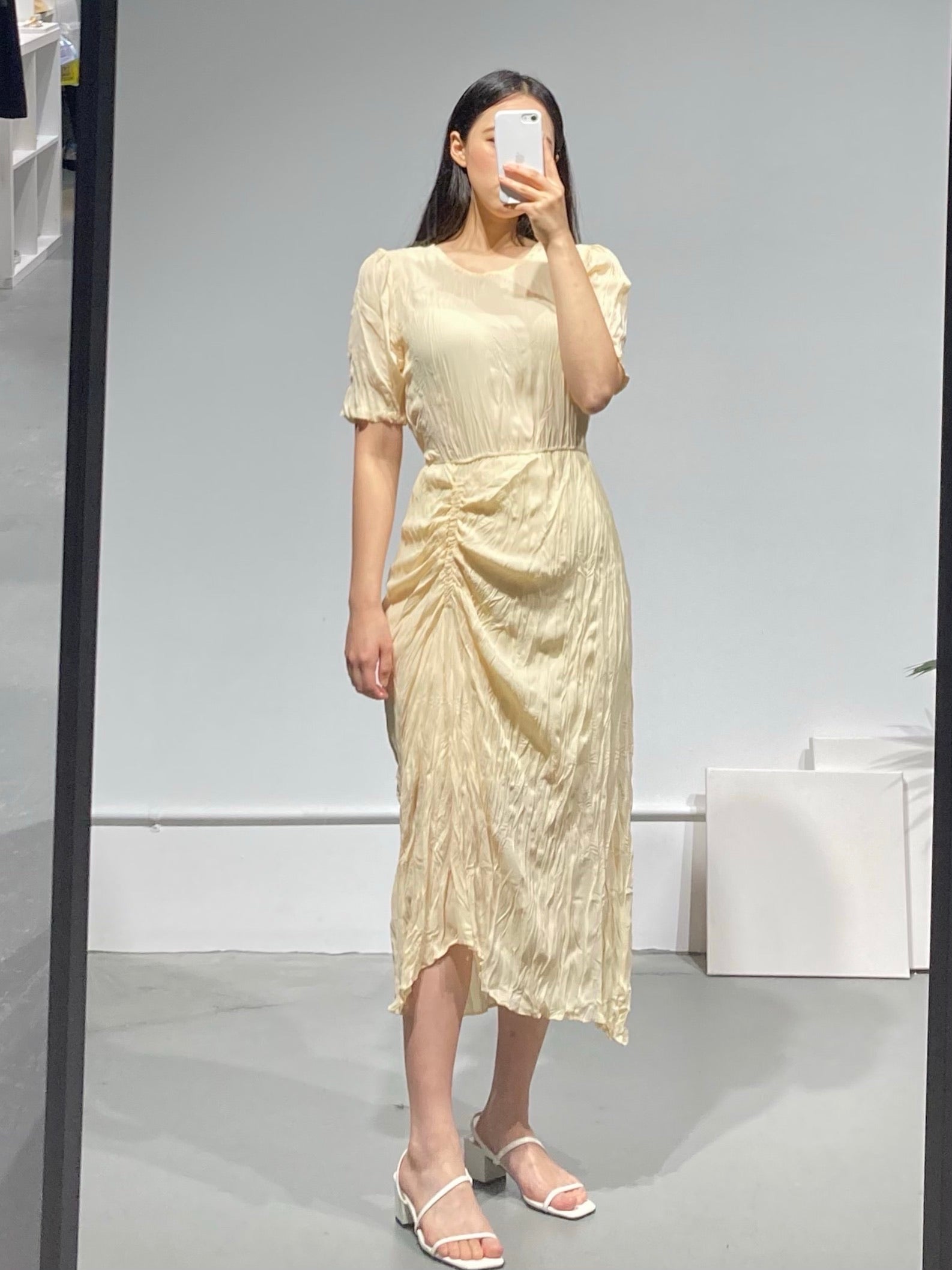 HANA Chiffon Shirring Dress