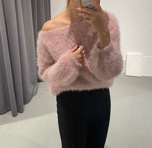 Yuri Pink Feather Knit