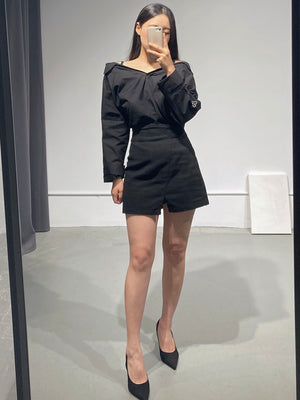 YUL Slit Black Mini Skirt