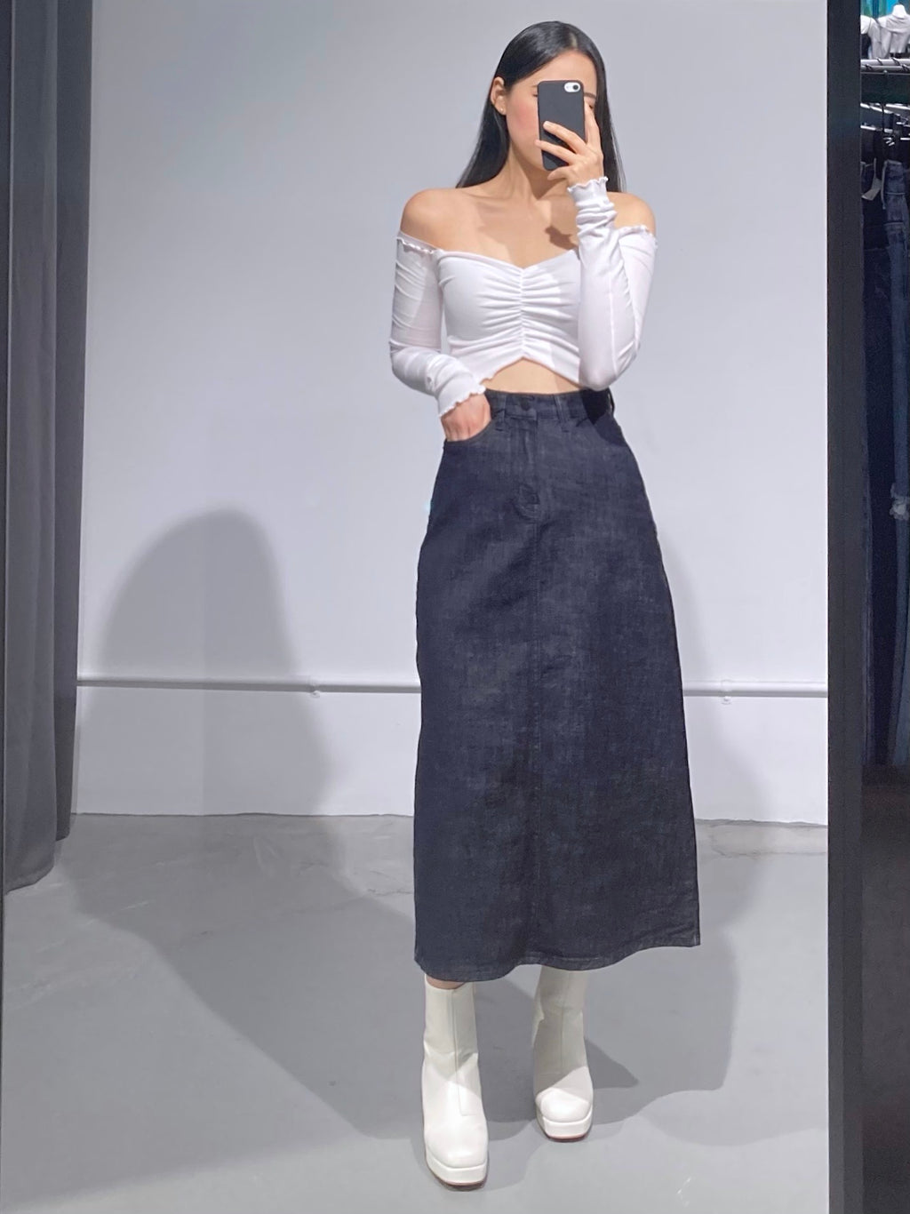 NeufNine Denim Long Skirt