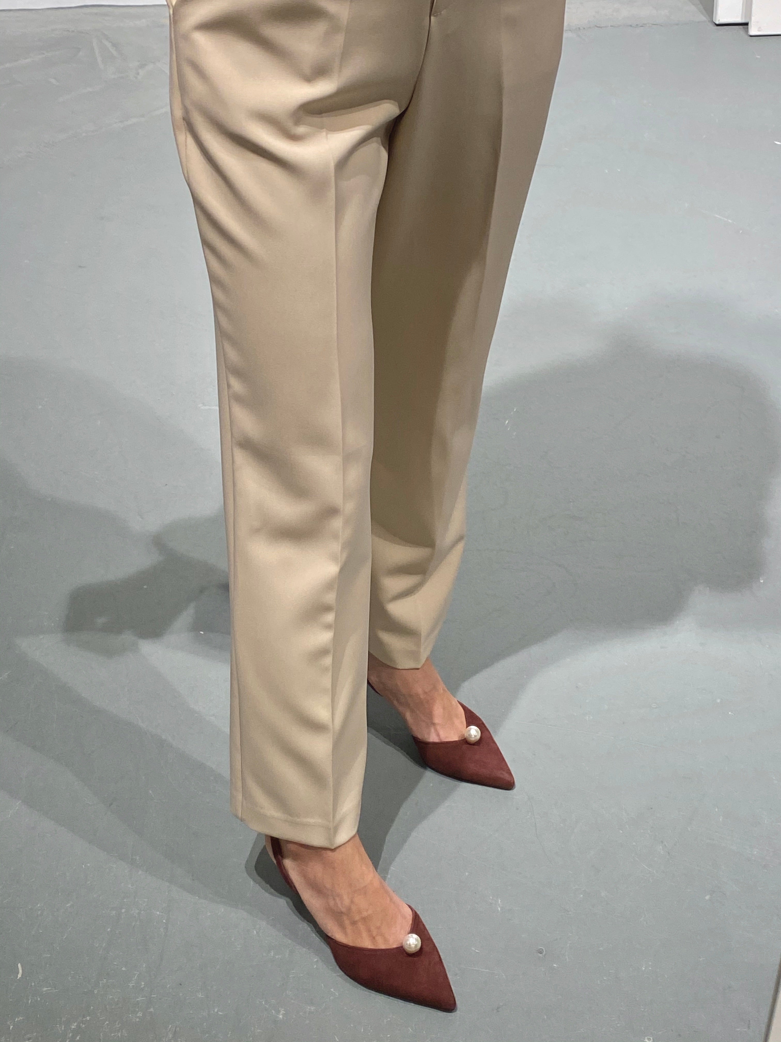 YUNA Beige Tailored Trousers