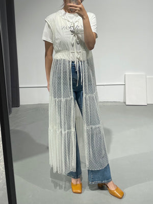 Dot Lace Long Coverup