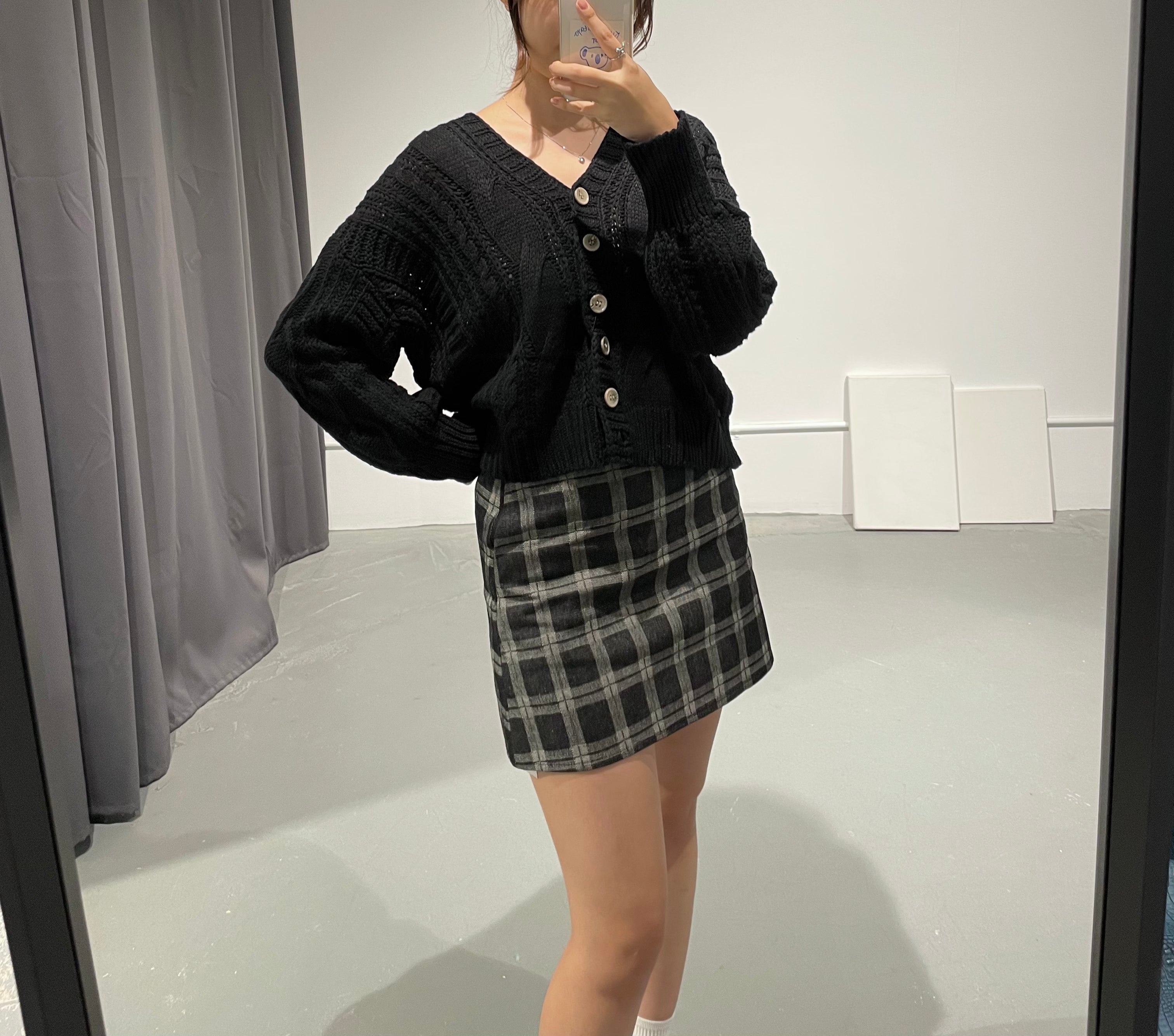 Covent  Check Denim Skirt