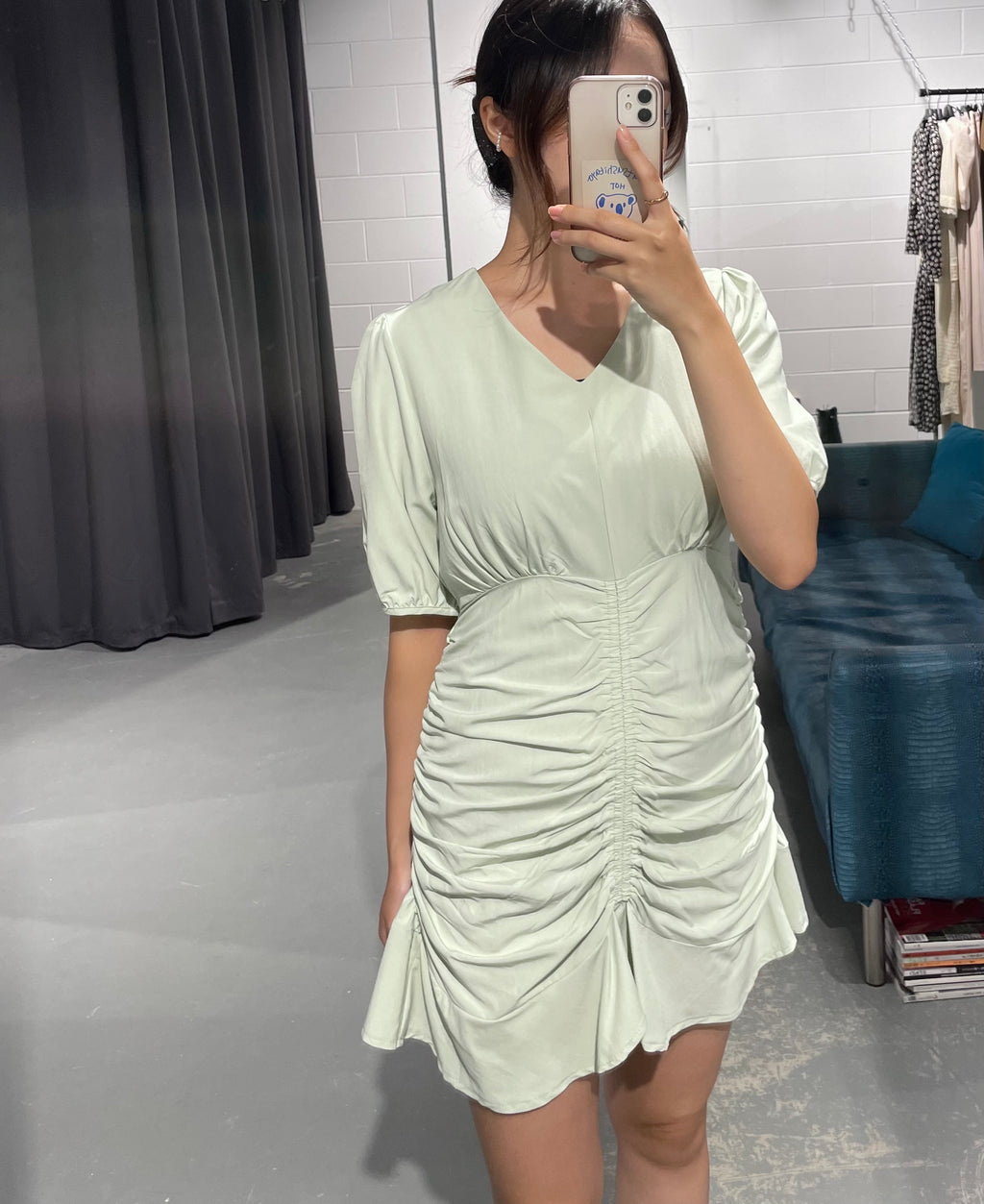 Shirring Frill Dress