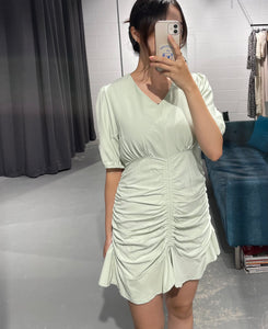 Shirring Frill Dress