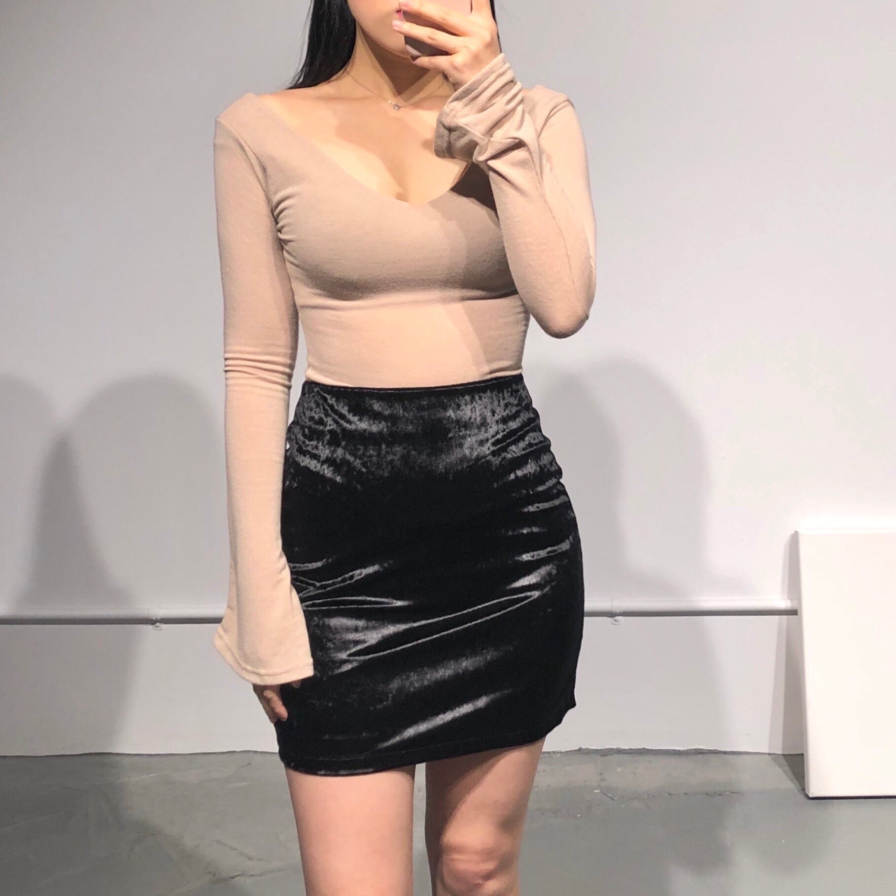 LILY Velvet Mini Skirt