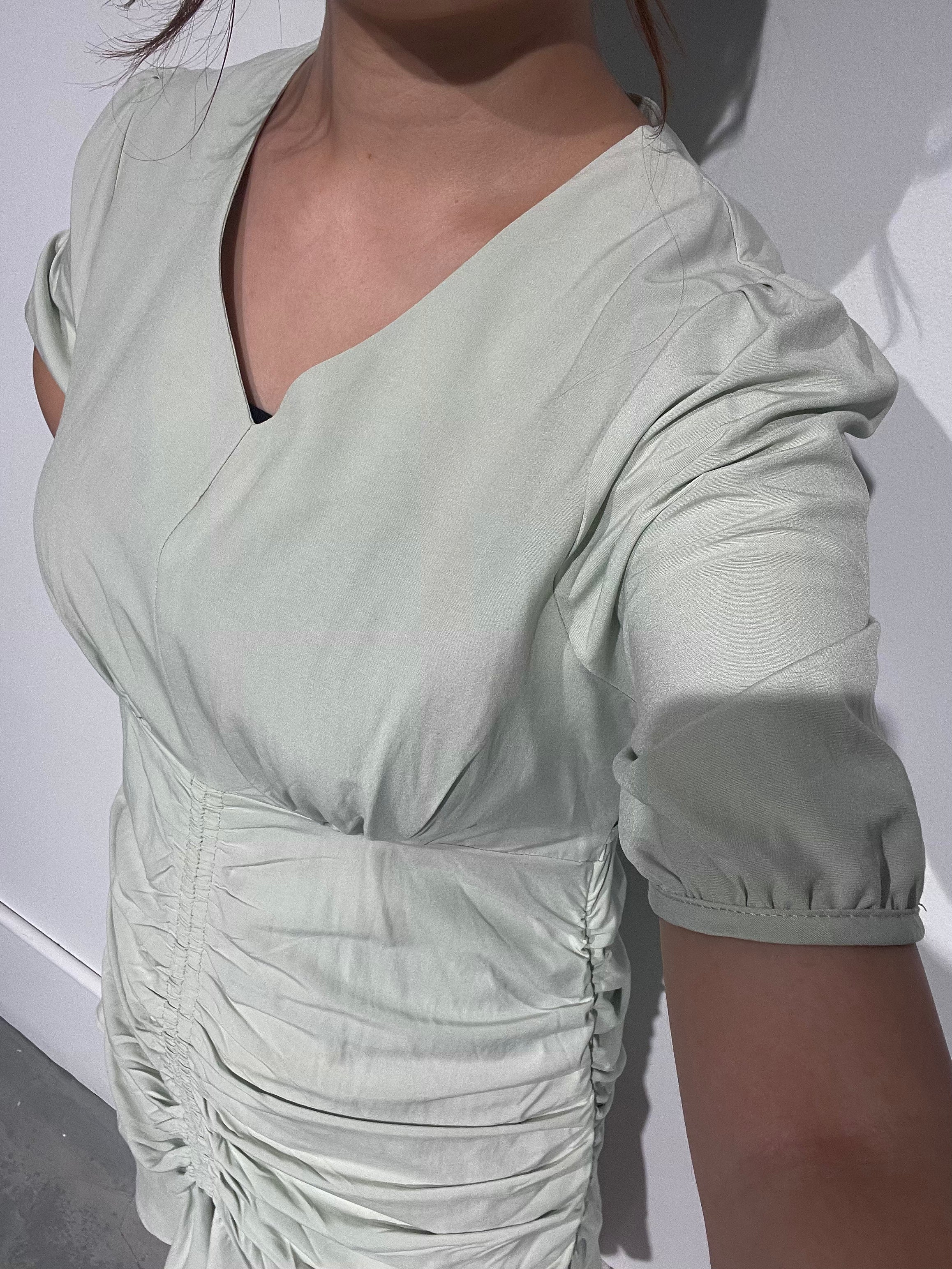 Shirring Frill Dress