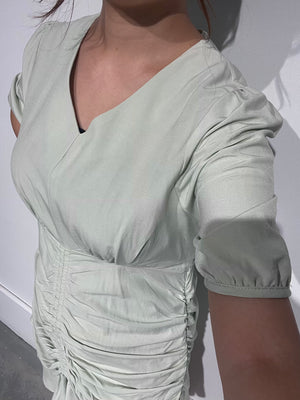 Shirring Frill Dress
