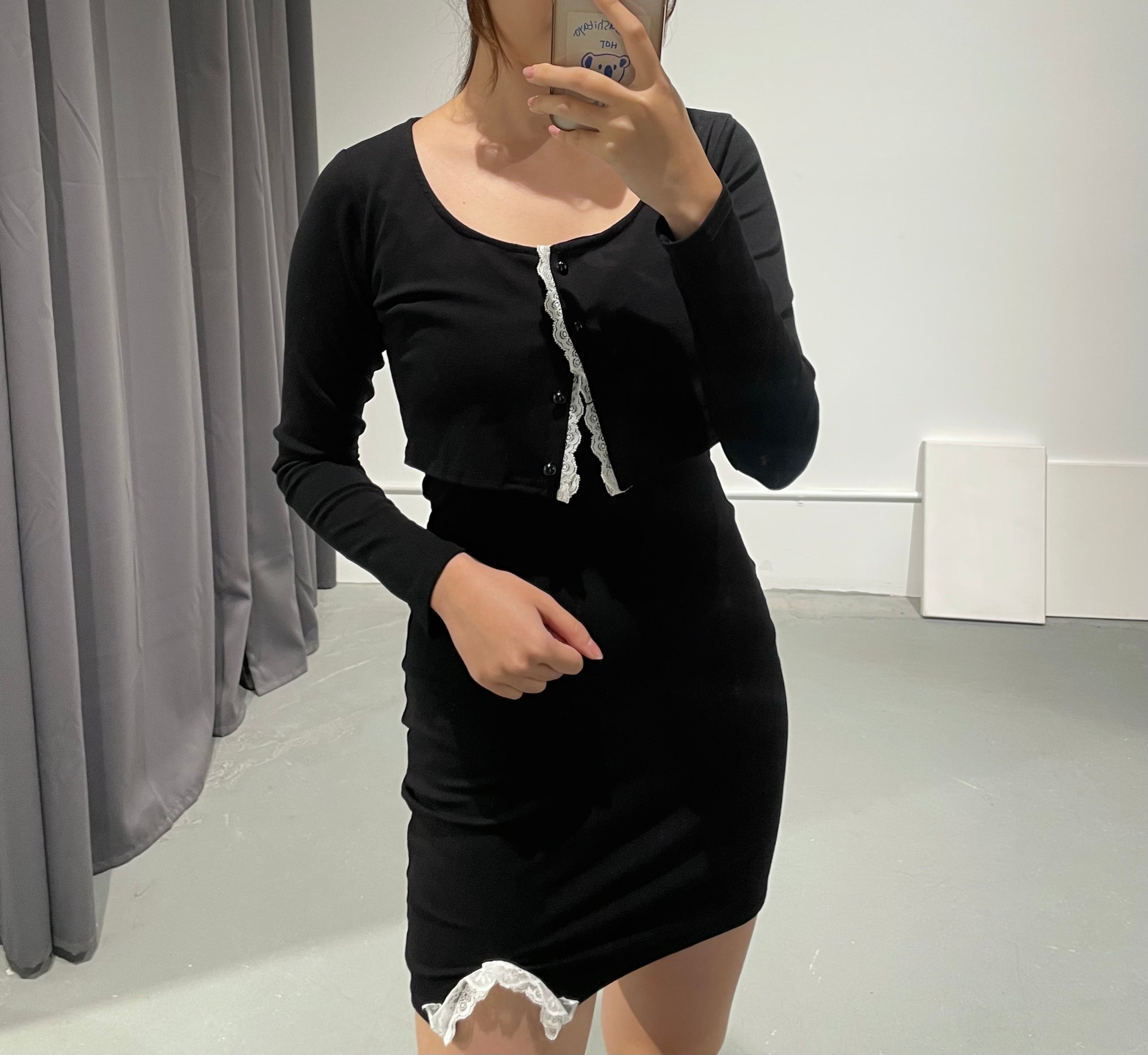 ANA Honey Lace Dress Cardigan Set
