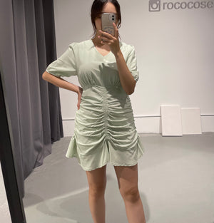 Shirring Frill Dress