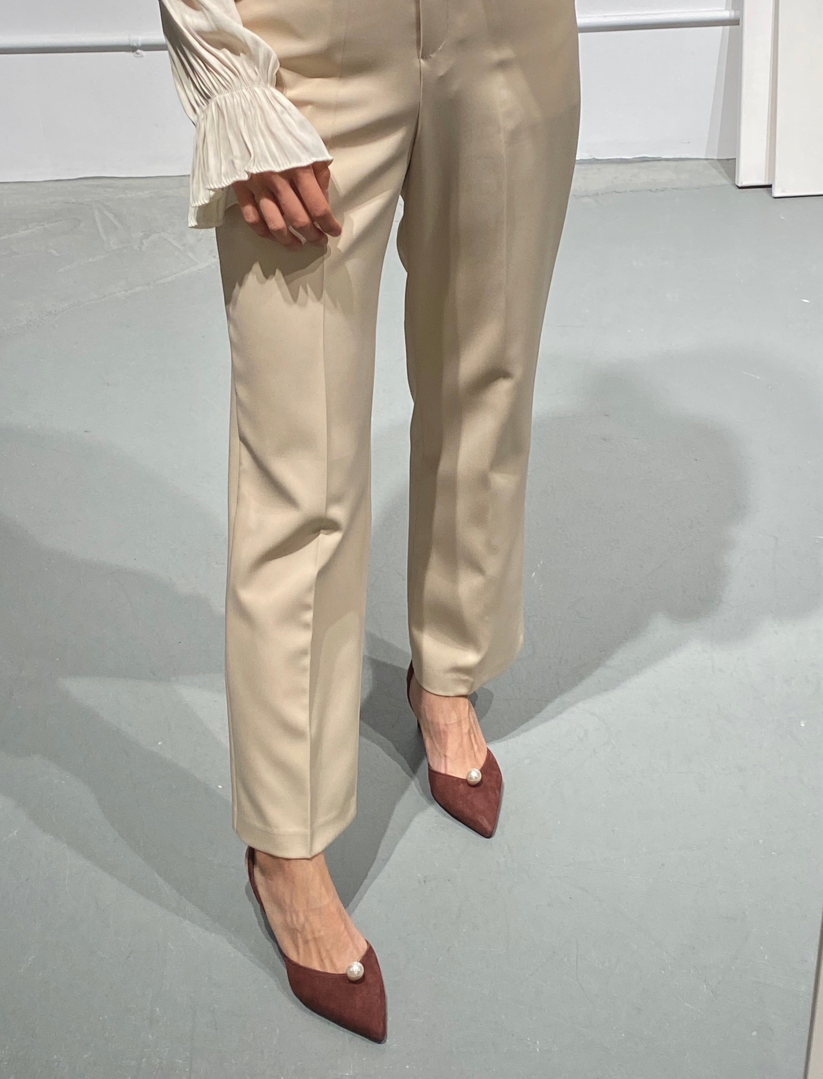 YUNA Beige Tailored Trousers