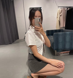Nylon Shirt with Banding Waist