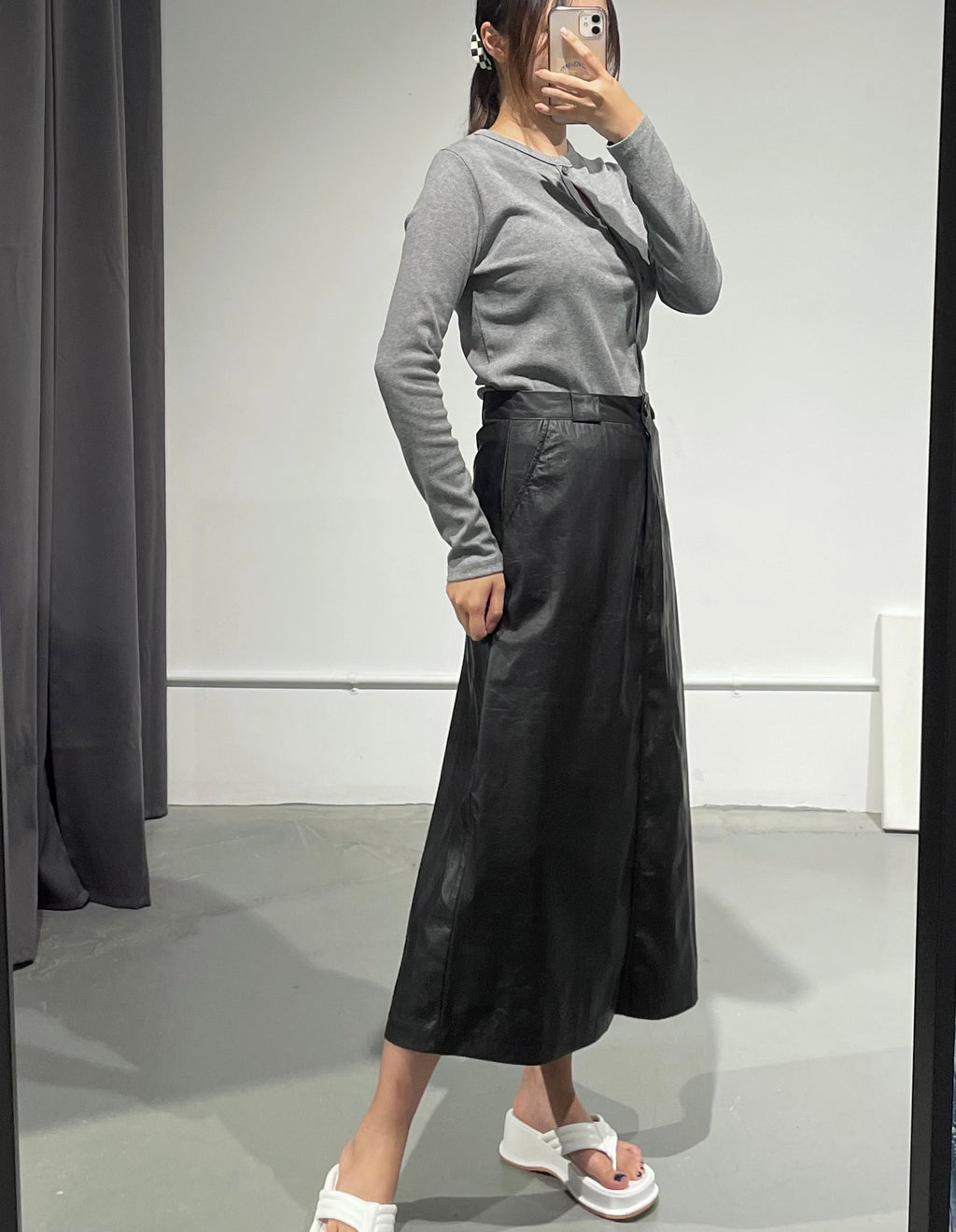 WNavy Crack Skirt