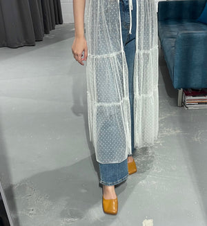 Dot Lace Long Coverup