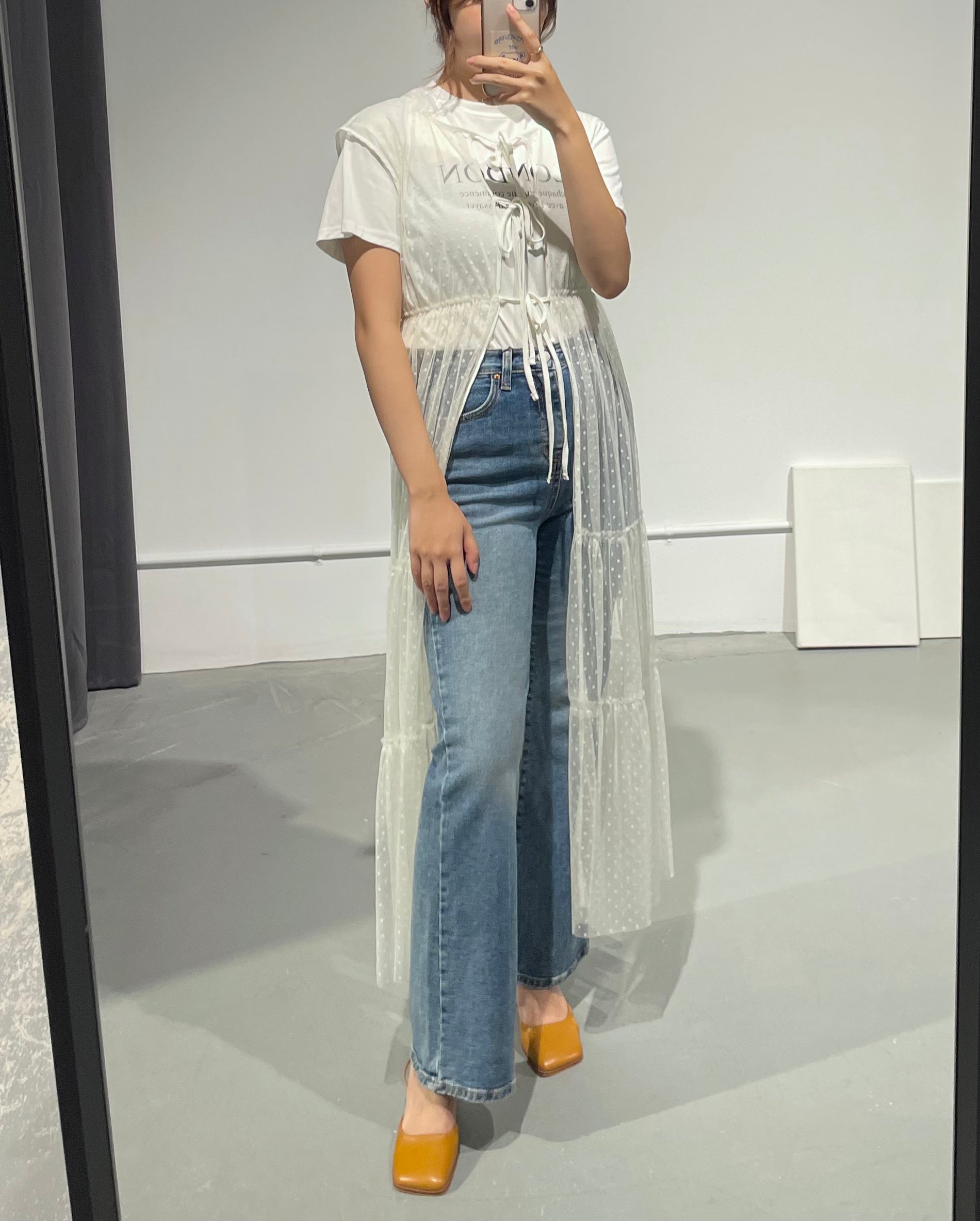 Dot Lace Long Coverup