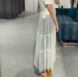 Dot Lace Long Coverup