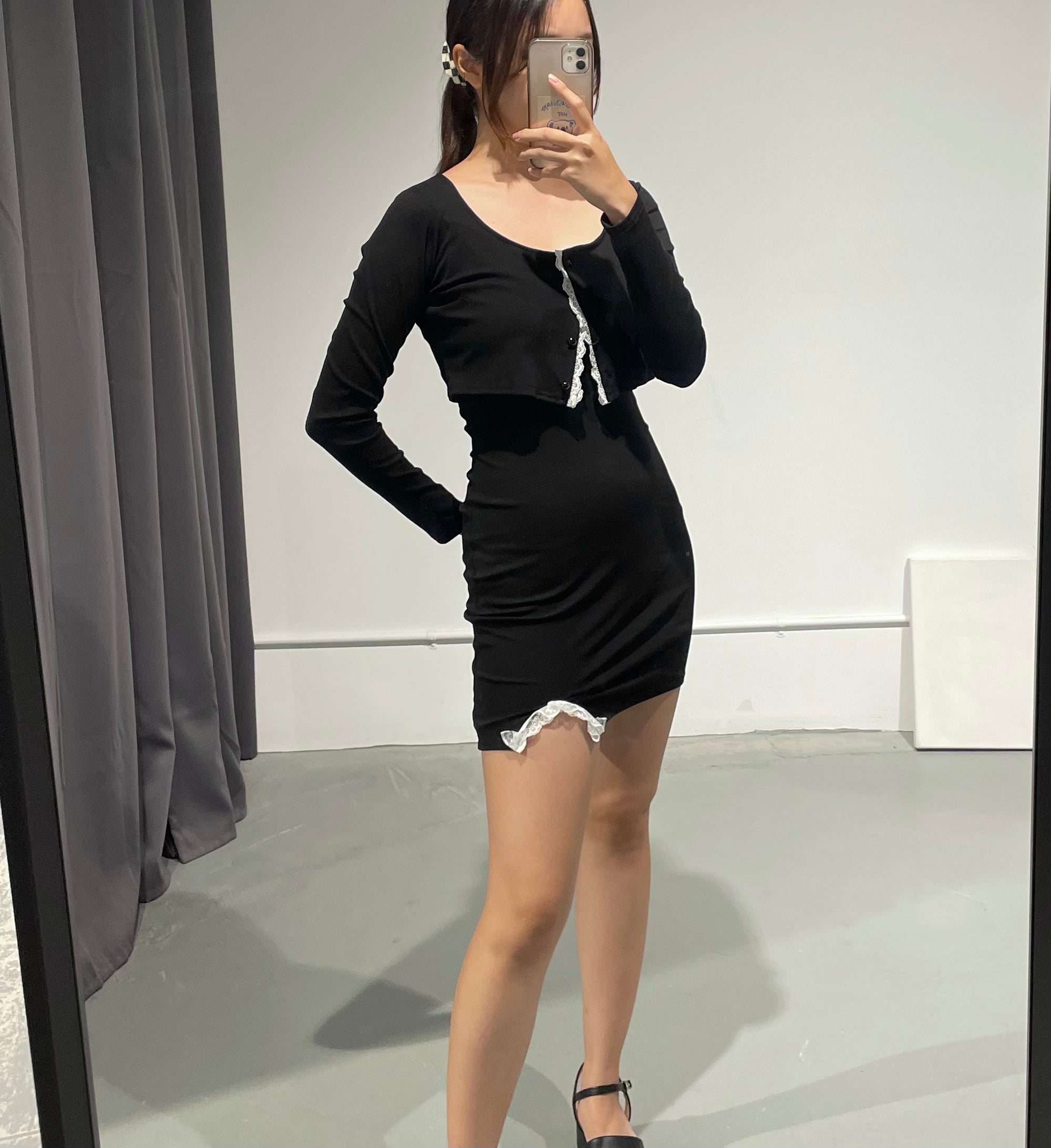 ANA Honey Lace Dress Cardigan Set